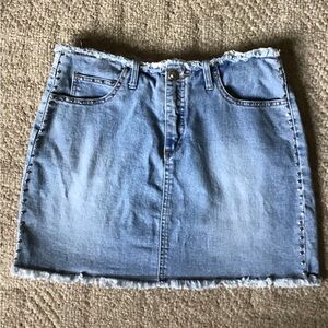 Younique Light Blue Denim Mini Skirt with Stud Trim